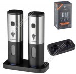 Мельница для специй (аккумуляторная) 25Вт Набор 2шт по 70мл,черный/серебро (10) 