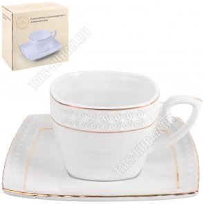 Чай- 2пр 240мл (чашка-квадр.дно,блюдце квадр) п/у 