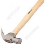 Молоток-гвоздодёр 450гр.кругл.боек 27мм,дер.ручк.покрыт.лаком (6) 