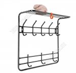 Вешалка с полкой, 2-х яр. 9двойн.крюч h72см, полка L60х21см,d трубы 16мм,бел (1)