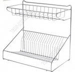 Сушка д/посуды 2-х яр на 19тар.(38,5х38,5 h24см) хромир,пласт.поддон, настольн./настен. 