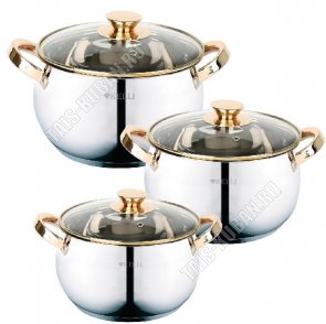 Набор кастрюль 3шт 2,1/3,0/4,0л;d 16/18/20см) (4) 