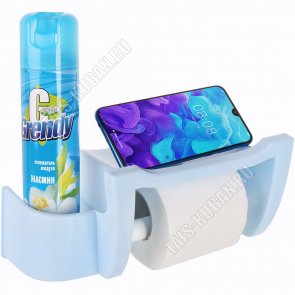 Держатель д/туалет.бумаги+полка д/освежит,телефона 