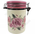 Розы розовые Банка для сыпучих с клипсой 800мл, п/у (24)