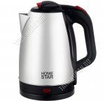 Чайник из нержавеющей стали 2,2л 1500Вт диск, поворот на 360`, цвет черный/серебро (12)