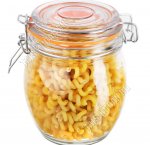 BRAVO Банка с клипсой 0,5л гермет.стекл.крышка (ф.бочка) б/уп, ОРАНЖ 