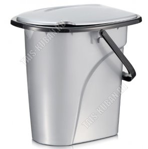 Ведро-туалет 22л нагруз.до 100кг,сиденье/крышка,серый/черный (40х33 h40см) Эльф (5) 