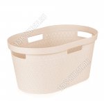 Таз овал 35л с ручк (56х37 h27см) беж (6)