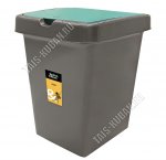 Контейнер д/мусора  25л квадрат (29,5*33,5 h42см) откид.крыш,зелен.(1) 