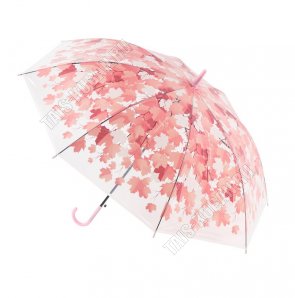 Зонт-трость полуавтомат,прозр d90см 