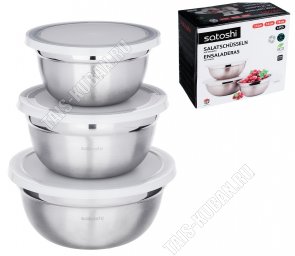 Салатник Н-р 3шт с пласт.крыш (0,8/1,2/1,5л) (12) 