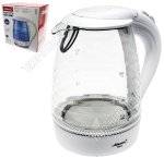 Чайник стекло 1,7л 2200Вт, рельефный корпус,белый (4) 