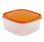 Контейнер д/хранен квадр.0,5л прозр/крыш.оранж (10.5х10.5 h5.5см) (85) 