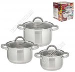 Набор кастрюль 3шт (2,2/3,0/4,0л d16/18/20см) (4) 