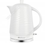 Чайник керамический 1,8л 2400Вт диск,фактурный корпус,белый (6) 