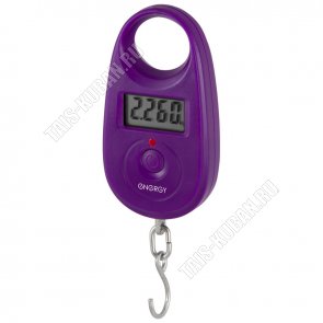 Весы безмен эл. 25кг,дел.5гр,LCD-диспл,пит.1*СR2032,фиолетов (12) 