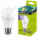 Ergolux-ЛОН E27 10Вт, холодн.6500К, (аналог 80Вт обыч.лампы) (10)