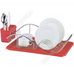 Сушилка для посуды на 9 тарелок (49x32x13cм),красный (6) 