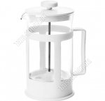 Френч-пресс (стекло+пластик) 350мл, нержавеющее порш,белый,п/у (24) 