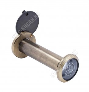 АЛЛЮР Глазок д/двери толщиной 70-120мм, d16мм, ЦАМ с гальван.покрыт/пластик, в комп-те шторка, бронза (1) 