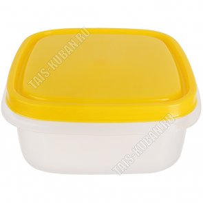Контейнер желтый/прозр, квадр 0,5л (10х10 h6см) (85) 