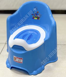 Горшок детский, высок.спинка, с крышк,на ножк (35х35 h31,5см) голуб,съемн.вклад, DD Style (18) 