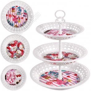 Фруктовница 3-х яр, кругл (d25/30 h33см) 