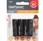 Батарейка GoPower Extra Heavy Duty R6 BL-4шт,спайка (48)