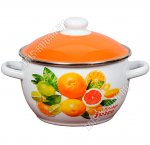 Orange Кастрюля (шар) 3,0л,ОРАНЖЕВАЯ металлическая крышка,пластиковая ручка/кнопка,цвет белый (6) 