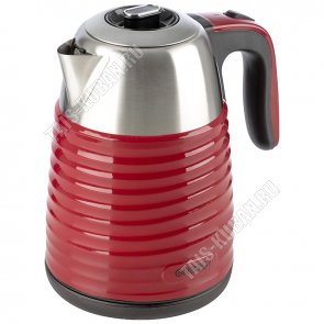 Чайник нержавеющая сталь 1,7л 2200Вт диск, автоотключение, защита без воды, подсветка шкалы при работе, цвет красный/серебро (8)
