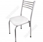 Стул с жесткой квадратной спинкой, квадрат (40х40 h85см) белый/серебро, нагруз.до 200кг (8)