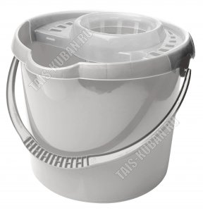 Ведро МОП 12л кругл,со слив, серый (d32 h26см) (8) 