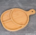 Менажница 3-ти секц, фигурн 33х23см,бамбук (48)