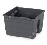 Ящик балкон на перила графит 10л волна, фиксаторы (8) 