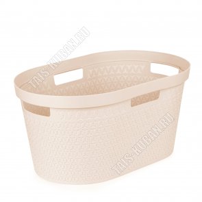 Таз овал 35л с ручк (56х37 h27см) беж (6)