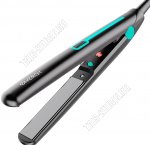 Выпрямитель д/волос, керамич. 30Вт пласт.18х75мм,макс.t220°,черн/бирюз (24) 