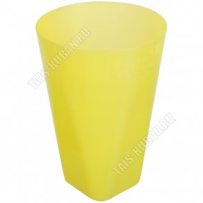 Стакан 0,4л, квадр.дно (d8 h12см) желтый (160) 
