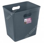 Контейнер д/мусора, б/крышк 20л графит,прям (33х24 h33см) вырубн.ручки (5) 