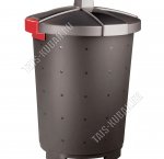 Бак д/мусора 65л крыш.на защелк черн (d49 h70см) Бытпласт (5) 