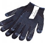 Перчатки  ХБ 10класс 4 нити рабочие,с ПВХ точк,син (10/200) 