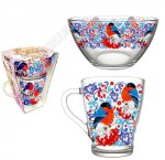 Снегири на рябине Набор 3пр для завтрака (кружка 250мл+салатник 250мл) (6) 