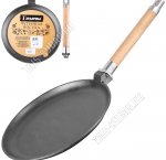 Сковорода блинная съемн.дерев.руч d24см,черн,инд.дно,толщ.ст/дна 3,5/4,0мм (6) 