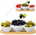 Розы /Бамбук Менажница 3х секц 22х6см