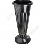 Ваза д/цветов 6л d21 h44см,круг.рельеф,черный (5) 