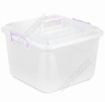 Контейнер для храненения, прозрачный,квадратный, 15л (32х32 h22см) крышка с ручкой 2 защелки (5) 