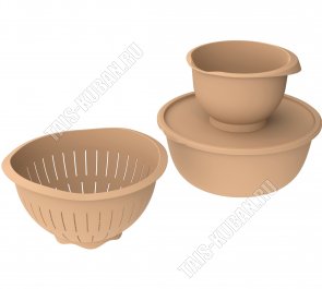 Дуршлаг 4,0л +Н-р мисок 2шт, какао (9) 