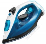 Утюг с анипригарной  подошвой  2200Вт пар 25г/вода 150мл, вертикальное отпаривание, функция разбразгивания, защита от перегрева, термо и парорегулятор, цвет синий/белый (12) 