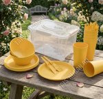 Набор для пикника 6 персон 27пр,желтый (8)