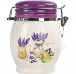 Лаванда Банка для сыпучих с клипсой 700мл, п/у (24) 