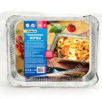 Форма д/выпечки (одноразов) н-р 2шт, прям 1,0л (22х17 h3,5см) (30)